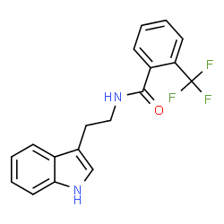 ChemSpider 2D Image | N-[2-(1H-Indol-3-yl)ethyl]-2-(trifluoromethyl)benzamide | C18H15F3N2O