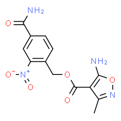 ChemSpider 2D Image | 4-Carbamoyl-2-nitrobenzyl 5-amino-3-methyl-1,2-oxazole-4-carboxylate | C13H12N4O6