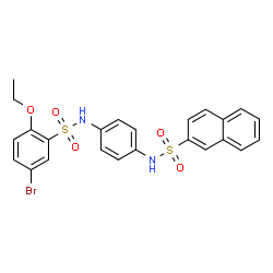ChemSpider 2D Image | N-(4-{[(5-Bromo-2-ethoxyphenyl)sulfonyl]amino}phenyl)-2-naphthalenesulfonamide | C24H21BrN2O5S2