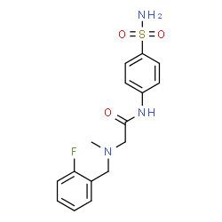 ChemSpider 2D Image | N~2~-(2-Fluorobenzyl)-N~2~-methyl-N-(4-sulfamoylphenyl)glycinamide | C16H18FN3O3S