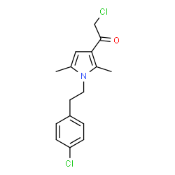 ChemSpider 2D Image | 2-chloro-1-[1-[2-(4-chlorophenyl)ethyl]-2,5-dimethyl-3-pyrrolyl]ethanone | C16H17Cl2NO