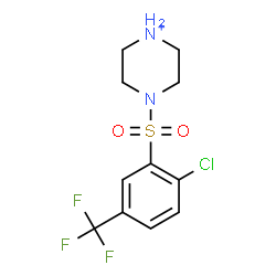 ChemSpider 2D Image | 4-{[2-Chloro-5-(trifluoromethyl)phenyl]sulfonyl}piperazin-1-ium | C11H13ClF3N2O2S