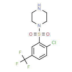ChemSpider 2D Image | 1-{[2-Chloro-5-(trifluoromethyl)phenyl]sulfonyl}piperazine | C11H12ClF3N2O2S