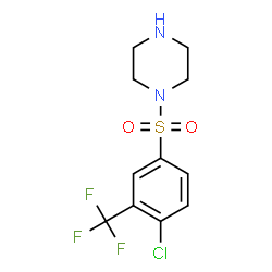 ChemSpider 2D Image | 1-[4-chloro-3-(trifluoromethyl)benzenesulfonyl]piperazine | C11H12ClF3N2O2S