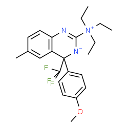 ChemSpider 2D Image | 4-(4-Methoxyphenyl)-6-methyl-2-(triethylammonio)-4-(trifluoromethyl)-4H-quinazolin-3-ide | C23H28F3N3O