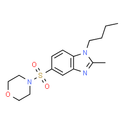 ChemSpider 2D Image | 1-Butyl-2-methyl-5-(4-morpholinylsulfonyl)-1H-benzimidazole | C16H23N3O3S