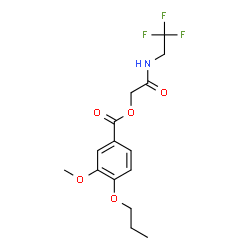 ChemSpider 2D Image | 2-Oxo-2-[(2,2,2-trifluoroethyl)amino]ethyl 3-methoxy-4-propoxybenzoate | C15H18F3NO5