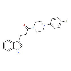 ChemSpider 2D Image | 1-[4-(4-Fluorophenyl)-1-piperazinyl]-3-(1H-indol-3-yl)-1-propanone | C21H22FN3O