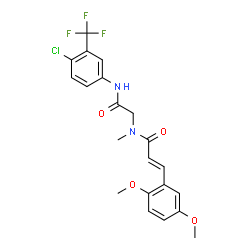 ChemSpider 2D Image | (2E)-N-(2-{[4-Chloro-3-(trifluoromethyl)phenyl]amino}-2-oxoethyl)-3-(2,5-dimethoxyphenyl)-N-methylacrylamide | C21H20ClF3N2O4
