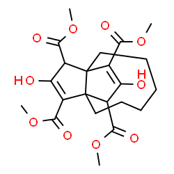 ChemSpider 2D Image | Tetramethyl 10,13-dihydroxytricyclo[6.3.3.0~1,8~]tetradeca-9,12-diene-9,11,12,14-tetracarboxylate | C22H28O10