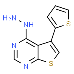 ChemSpider 2D Image | 4-Hydrazino-5-(2-thienyl)thieno[2,3-d]pyrimidine | C10H8N4S2