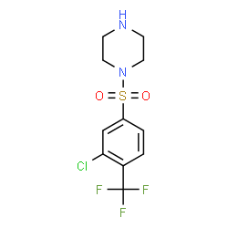 ChemSpider 2D Image | 1-{[3-Chloro-4-(trifluoromethyl)phenyl]sulfonyl}piperazine | C11H12ClF3N2O2S