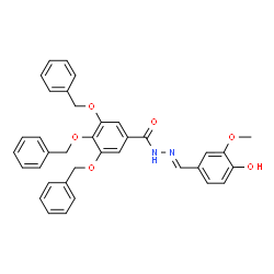 ChemSpider 2D Image | 3,4,5-Tris(benzyloxy)-N'-[(E)-(4-hydroxy-3-methoxyphenyl)methylene]benzohydrazide | C36H32N2O6