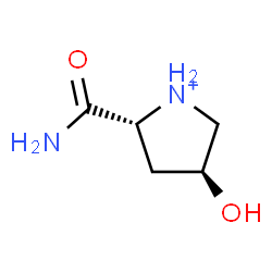 ChemSpider 2D Image | (2R,4S)-2-Carbamoyl-4-hydroxypyrrolidinium | C5H11N2O2