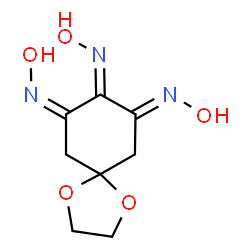 ChemSpider 2D Image | (7Z,8Z,9E)-N,N',N''-Trihydroxy-1,4-dioxaspiro[4.5]decane-7,8,9-triimine | C8H11N3O5