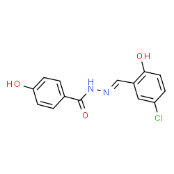 ChemSpider 2D Image | N'-[(E)-(5-Chloro-2-hydroxyphenyl)methylene]-4-hydroxybenzohydrazide | C14H11ClN2O3