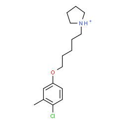 ChemSpider 2D Image | 1-[5-(4-Chloro-3-methylphenoxy)pentyl]pyrrolidinium | C16H25ClNO