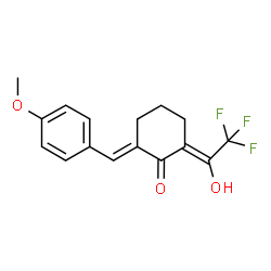ChemSpider 2D Image | (2E,6Z)-2-(4-Methoxybenzylidene)-6-(2,2,2-trifluoro-1-hydroxyethylidene)cyclohexanone | C16H15F3O3