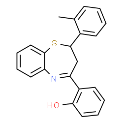 ChemSpider 2D Image | 2-[2-(2-Methylphenyl)-2,3-dihydro-1,5-benzothiazepin-4-yl]phenol | C22H19NOS
