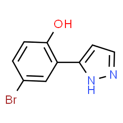 ChemSpider 2D Image | 4-Bromo-2-(1H-pyrazol-5-yl)phenol | C9H7BrN2O