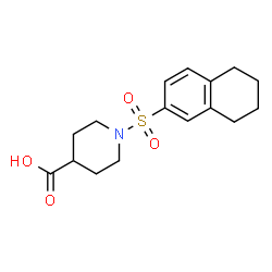 ChemSpider 2D Image | 1-(5,6,7,8-Tetrahydro-2-naphthalenylsulfonyl)-4-piperidinecarboxylic acid | C16H21NO4S