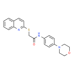 ChemSpider 2D Image | N-[4-(4-Morpholinyl)phenyl]-2-(2-quinolinylsulfanyl)acetamide | C21H21N3O2S