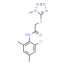 ChemSpider 2D Image | N-(2-Chloro-4,6-dimethylphenyl)-2-[(1-methyl-1H-tetrazol-5-yl)sulfanyl]acetamide | C12H14ClN5OS