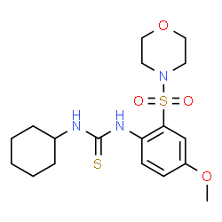 ChemSpider 2D Image | 1-Cyclohexyl-3-[4-methoxy-2-(4-morpholinylsulfonyl)phenyl]thiourea | C18H27N3O4S2
