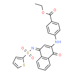 ChemSpider 2D Image | Ethyl 4-({(4Z)-1-oxo-4-[(2-thienylsulfonyl)imino]-1,4-dihydro-2-naphthalenyl}amino)benzoate | C23H18N2O5S2