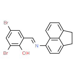 ChemSpider 2D Image | 2,4-Dibromo-6-[(E)-(1,2-dihydro-5-acenaphthylenylimino)methyl]phenol | C19H13Br2NO
