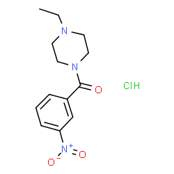 ChemSpider 2D Image | (4-Ethyl-1-piperazinyl)(3-nitrophenyl)methanone hydrochloride (1:1) | C13H18ClN3O3