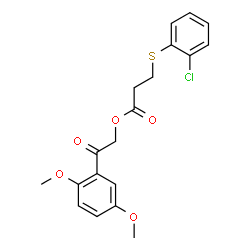 ChemSpider 2D Image | 2-(2,5-Dimethoxyphenyl)-2-oxoethyl 3-[(2-chlorophenyl)sulfanyl]propanoate | C19H19ClO5S
