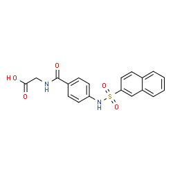 ChemSpider 2D Image | N-{4-[(2-Naphthylsulfonyl)amino]benzoyl}glycine | C19H16N2O5S