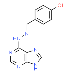 ChemSpider 2D Image | 4-[(E)-(9H-Purin-6-ylhydrazono)methyl]phenol | C12H10N6O