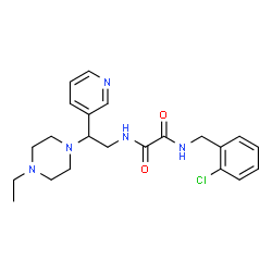 ChemSpider 2D Image | N-(2-Chlorobenzyl)-N'-[2-(4-ethyl-1-piperazinyl)-2-(3-pyridinyl)ethyl]ethanediamide | C22H28ClN5O2