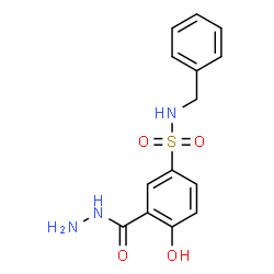 ChemSpider 2D Image | N-Benzyl-3-(hydrazinocarbonyl)-4-hydroxybenzenesulfonamide | C14H15N3O4S