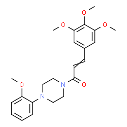 ChemSpider 2D Image | 1-[4-(2-Methoxy-phenyl)-piperazin-1-yl]-3-(3,4,5-trimethoxy-phenyl)-propenone | C23H28N2O5