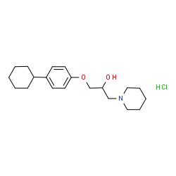 ChemSpider 2D Image | 1-(4-Cyclohexylphenoxy)-3-(1-piperidinyl)-2-propanol hydrochloride (1:1) | C20H32ClNO2