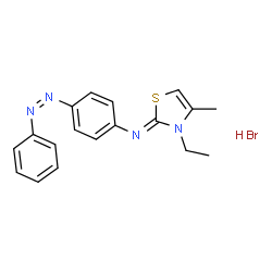 ChemSpider 2D Image | (2Z)-3-Ethyl-4-methyl-N-{4-[(Z)-phenyldiazenyl]phenyl}-1,3-thiazol-2(3H)-imine hydrobromide (1:1) | C18H19BrN4S