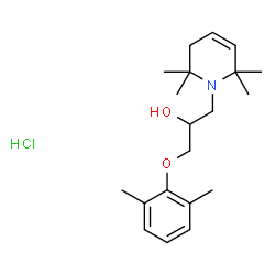 ChemSpider 2D Image | 1-(2,6-Dimethylphenoxy)-3-(2,2,6,6-tetramethyl-3,6-dihydro-1(2H)-pyridinyl)-2-propanol hydrochloride (1:1) | C20H32ClNO2