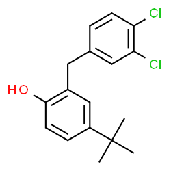 ChemSpider 2D Image | 2-(3,4-Dichlorobenzyl)-4-(2-methyl-2-propanyl)phenol | C17H18Cl2O
