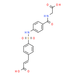 ChemSpider 2D Image | (2E)-3-[4-({4-[(Carboxymethyl)carbamoyl]phenyl}sulfamoyl)phenyl]acrylic acid | C18H16N2O7S