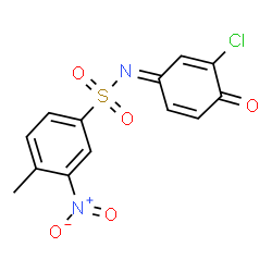 ChemSpider 2D Image | N-[(1E)-3-Chloro-4-oxo-2,5-cyclohexadien-1-ylidene]-4-methyl-3-nitrobenzenesulfonamide | C13H9ClN2O5S