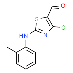 ChemSpider 2D Image | 4-Chloro-2-[(2-methylphenyl)amino]-1,3-thiazole-5-carbaldehyde | C11H9ClN2OS