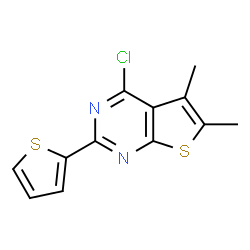 ChemSpider 2D Image | 4-chloro-5,6-dimethyl-2-thien-2-ylthieno[2,3-d]pyrimidine | C12H9ClN2S2