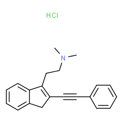 ChemSpider 2D Image | N,N-Dimethyl-2-[2-(phenylethynyl)-1H-inden-3-yl]ethanamine hydrochloride (1:1) | C21H22ClN