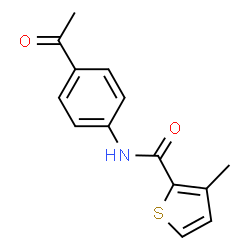 ChemSpider 2D Image | N-(4-Acetylphenyl)-3-methyl-2-thiophenecarboxamide | C14H13NO2S