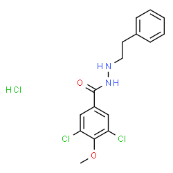 ChemSpider 2D Image | 3,5-Dichloro-4-methoxy-N'-(2-phenylethyl)benzohydrazide hydrochloride (1:1) | C16H17Cl3N2O2
