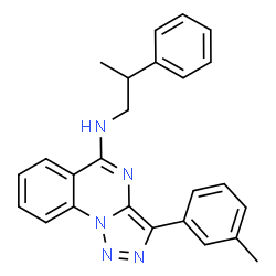 ChemSpider 2D Image | 3-(3-Methylphenyl)-N-(2-phenylpropyl)[1,2,3]triazolo[1,5-a]quinazolin-5-amine | C25H23N5