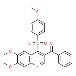 ChemSpider 2D Image | {9-[(4-Methoxyphenyl)sulfonyl]-2,3-dihydro[1,4]dioxino[2,3-g]quinolin-8-yl}(phenyl)methanone | C25H19NO6S